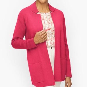 Talbots Notch Collar‎ Sweater Jacket with Pockets No Close Pink, 3X